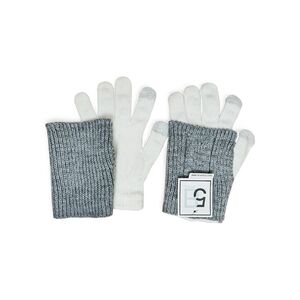 NWT 5B Brand White Tech Touch Gloves with Grey Fingerless Sleeves OS